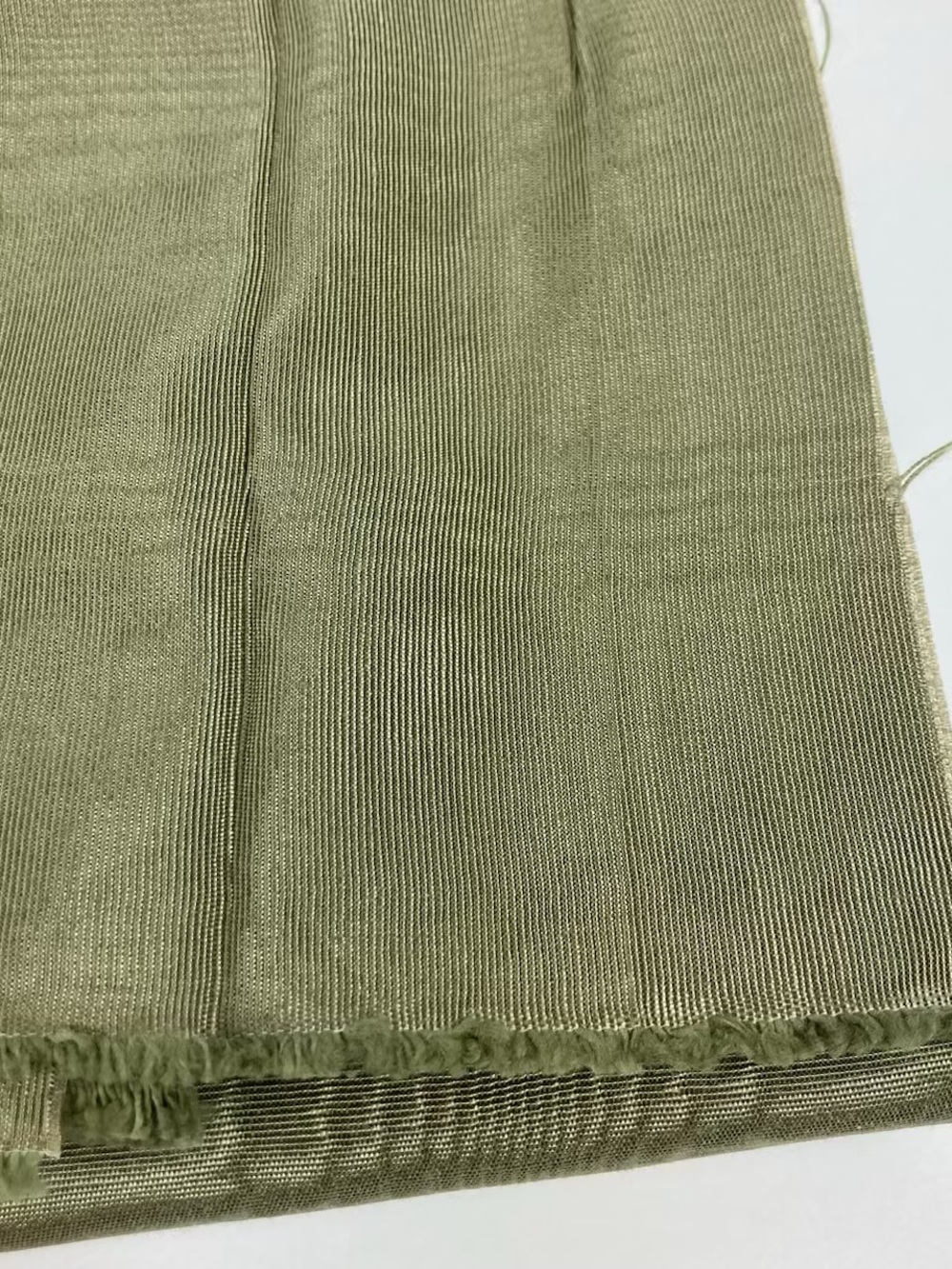 Olive Green Moiré Fabric Wavy Upholstery Fabric 2 Yd By 54” - Picture 2 of 2